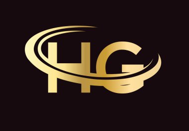 Premium Harf HG Logo Tasarımı. Modern modayla HG harf logosu tasarımı
