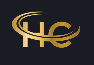 HC logo tasarımı. İlk HC harf logo tasarım vektör şablonu