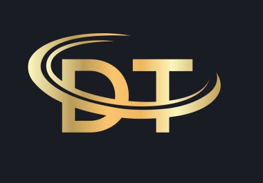 İş ve şirket kimliği için modern DT Logo Tasarımı. Yaratıcı DT harf logosu tasarımı