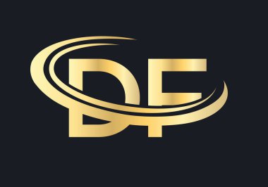 İş ve şirket kimliği için modern DF Logo Tasarımı. Yaratıcı DF harf logosu tasarımı