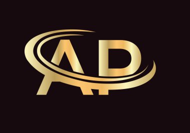Baş Monogram Harf AP Logo Tasarım Vektörü. AP logo tasarımı