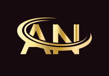 Premium Letter AN Logo Tasarımı. Modern modayla bir harf logosu tasarımı