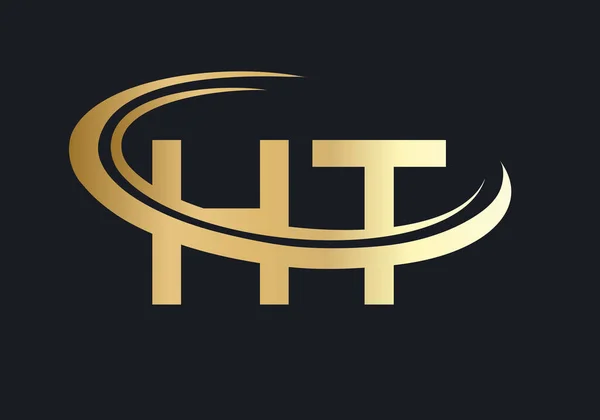 ビジネスや企業のアイデンティティのための現代的なHtのロゴデザイン クリエイティブHtの文字のロゴデザイン — ストックベクタ
