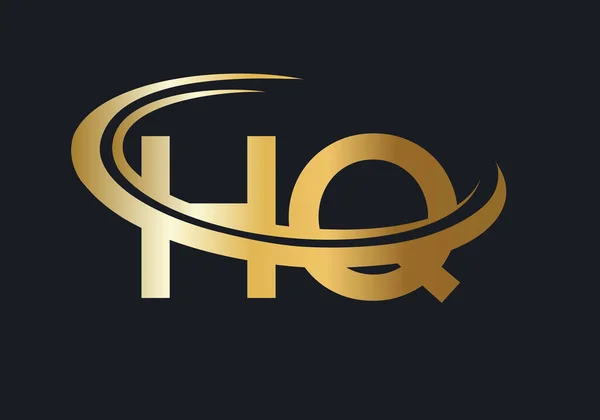 本社のロゴデザイン 初期Hq文字ロゴデザインベクトルテンプレート — ストックベクタ