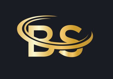 İş ve şirket kimliği için BS Logo Tasarımı. BS harfi logo tasarım vektörü