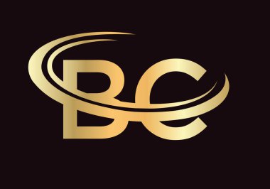 BC logo tasarımı. İlk BC harfi logo tasarım vektörü şablonu