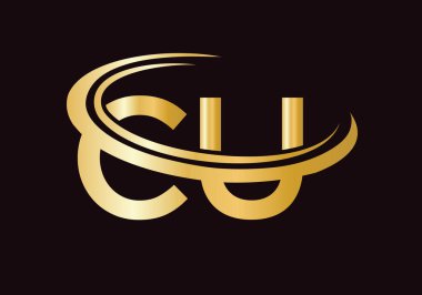 Premium Letter CU Logo Tasarımı. Modern modayla CU harf logosu tasarımı