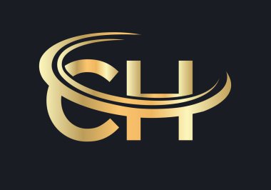 Baş harfi CH logosu. CH harfi logo tasarım vektör şablonu