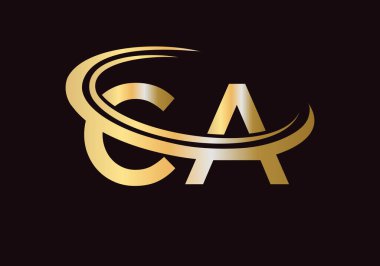 Baş harfi CA logosu. CA harfi logo tasarım vektör şablonu