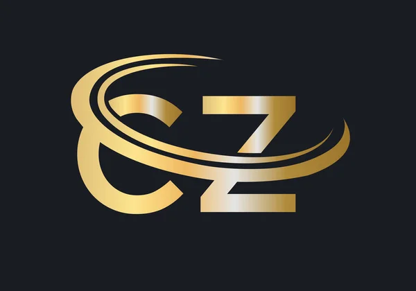 现代Cz标志设计为商业和公司身份 创意Cz字母标志设计 — 图库矢量图片