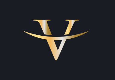 V harfi logosu. İlk V harfi iş logosu tasarım vektör şablonu. Modern V Logo Tasarımı