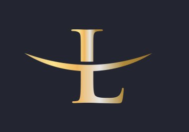 L logosu tasarımı. İlk L harfi logo tasarım vektör şablonu