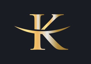 İlk Monogram K Logo Tasarım Vektörü. K logo tasarım vektör şablonu