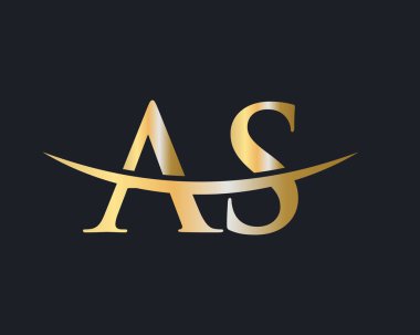 İş ve şirket kimliği için modern AS Logo Tasarımı. Yaratıcı AS harf logosu tasarımı