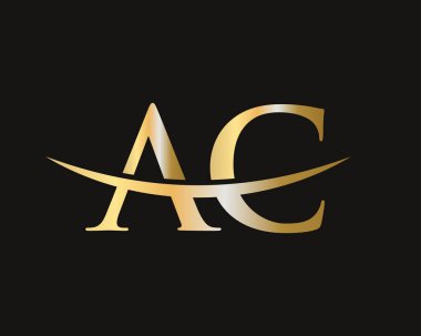 Monogram harfi AC logo tasarımı Vektörü. AC harfi logo tasarımı
