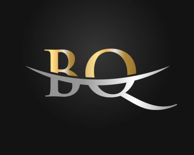 İlk barbekü logosu. BQ harfi logo tasarım vektör şablonu