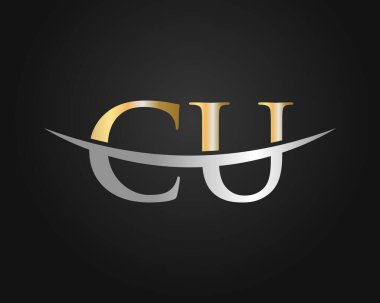 Premium Letter CU Logo Tasarımı. Modern modayla CU harf logosu tasarımı