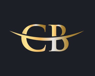 İlk Monogram Harf CB Logo Tasarım Vektörü. CB logo tasarımı