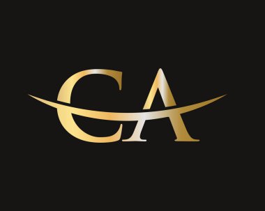 Baş harfi CA logosu. CA harfi logo tasarım vektör şablonu