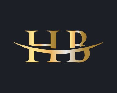 İlk Monogram Harf HB Logo Tasarım Vektörü. HB logo tasarımı
