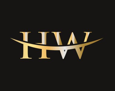 İlk Monogram Harf HW Logo Tasarım Vektörü. HW logo tasarımı