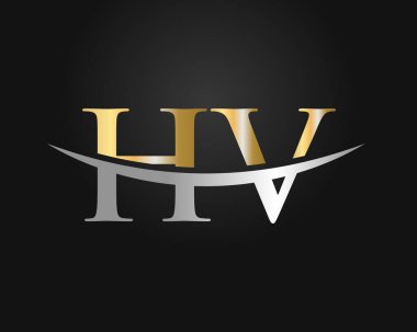 İlk HV logosu. HV harf logo tasarım vektör şablonu