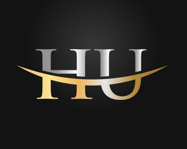 Premium Harf HU Logo Tasarımı. Modern modayla HU harf logosu tasarımı