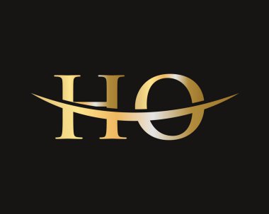 İlk HO logosu. HO harf logo tasarım vektör şablonu