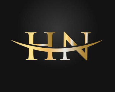Premium Harf HN Logo Tasarımı. Modern modayla HN harf logosu tasarımı