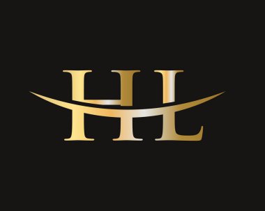 İş ve şirket kimliği için Harf HL Logo Tasarımı. HL harf logo tasarım vektörü