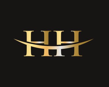 İlk HH logosu. HH harf logo tasarım vektör şablonu