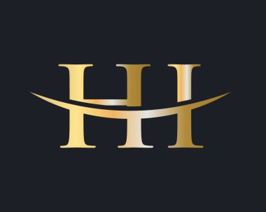 İlk Monogram Harf HI Logo Tasarım Vektörü. Merhaba logo tasarımı