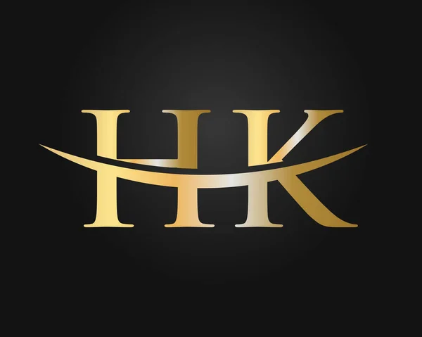 Baş Harf Altın Logo Tasarımı Logo Tasarım Vektör Şablonu — Stok Vektör