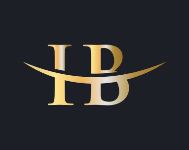 İlk Monogram Mektup IB Logo Tasarım Vektörü. IB logo tasarımı