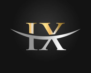 IX logo tasarımı. İlk IX harf logo tasarım vektör şablonu