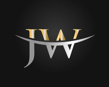 İlk Monogram Harf JW Logo Tasarım Vektörü. JW logo tasarımı