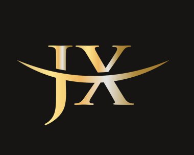 JX logo tasarımı. İlk JX harf logo tasarım vektör şablonu