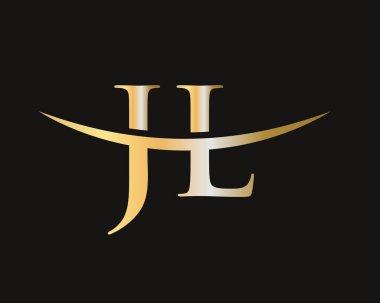 İş ve şirket kimliği için JL Logo Tasarımı Mektubu. JL harf logo tasarım vektörü