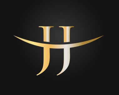 JJ logo tasarımı. İlk JJ harf logo tasarım vektör şablonu
