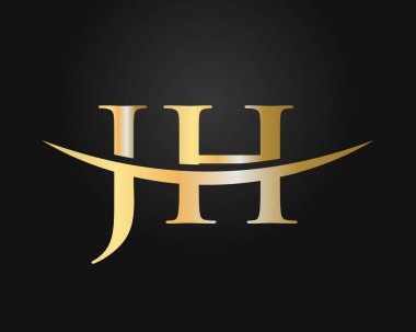 Baş harfleri JH logosu. JH harfi logo tasarım vektör şablonu