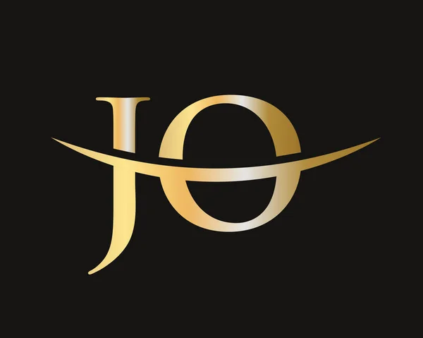 初期のJoロゴ Joレターロゴデザインベクトルテンプレート — ストックベクタ