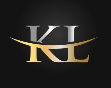 İş ve şirket kimliği için KL Logo Tasarımı Mektubu. KL harf logo tasarım vektörü