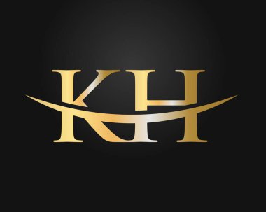 Baş harfi KH logosu. KH harfi logo tasarım vektör şablonu