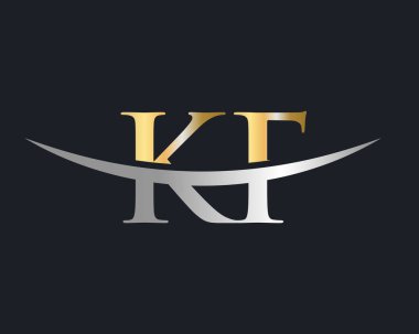 İş ve şirket kimliği için modern KF Logo Tasarımı. Yaratıcı KF harf logosu tasarımı
