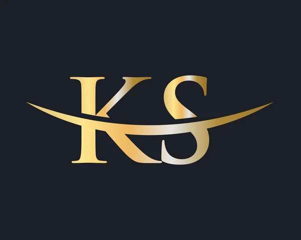 信件Ks标志设计为企业和公司的身份 Ks字母标志设计向量 — 图库矢量图片