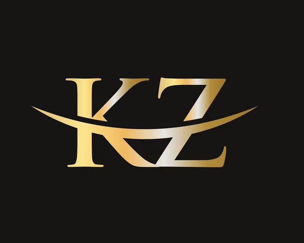 字母Kz标志设计为商业和公司的身份 Kz字母标识设计矢量 — 图库矢量图片