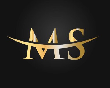 İş ve şirket kimliği için MS Logo Tasarımı Mektubu. MS harfi logo tasarım vektörü