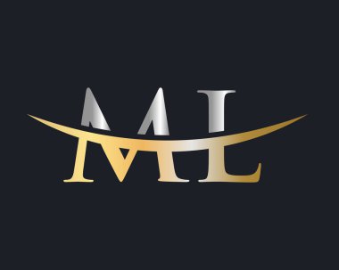 İşletme ve şirket kimliği için ML Logo Tasarımı Mektubu. ML harf logo tasarım vektörü