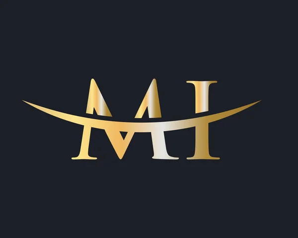 Monogramme Initial Lettre Logo Design Vector Conception Logo — Image vectorielle