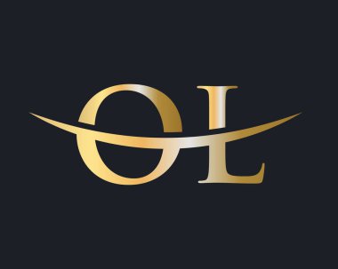 İş ve şirket kimliği için OL Logo Tasarımı Mektubu. Eski harf logo tasarım vektörü
